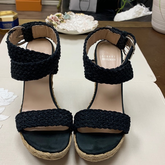 Stuart Weitzman Alexlo Espadrille Platform Wedge Sandals Size 8 M - Picture 6 of 16